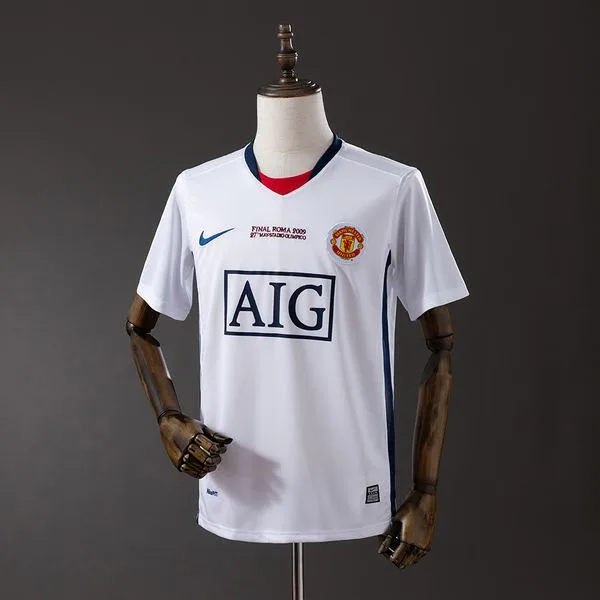 Camiseta de fútbol Manchester United 2008/09 VISITANTE MANGA CORTA VERSION FAN